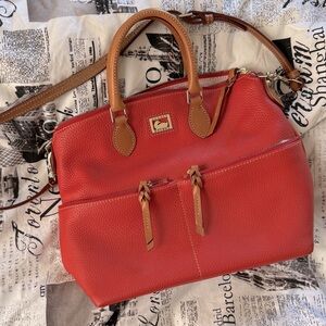 NWOT Dooney and Bourke Dillen Double Pocket Satchel in Red-Orange